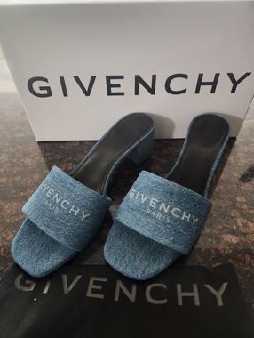 Givenchy Denim Slide Mules in Blue